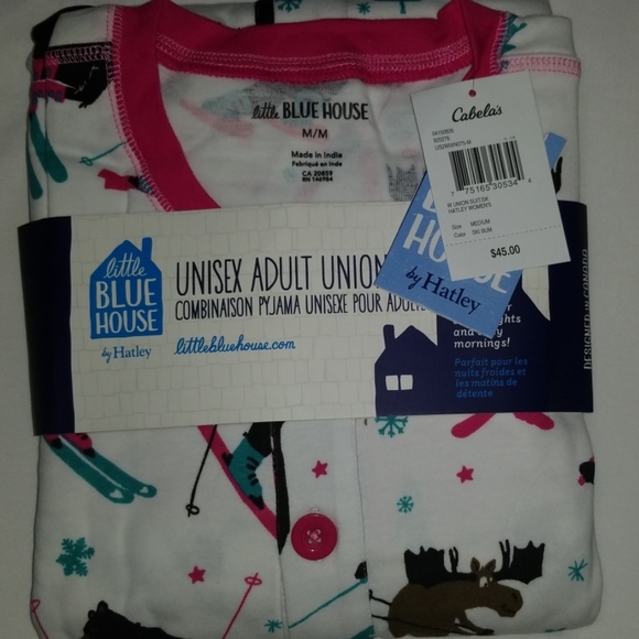 Hatley Union Suit Adult M Lodge Little Blue House - Picture 2 of 8